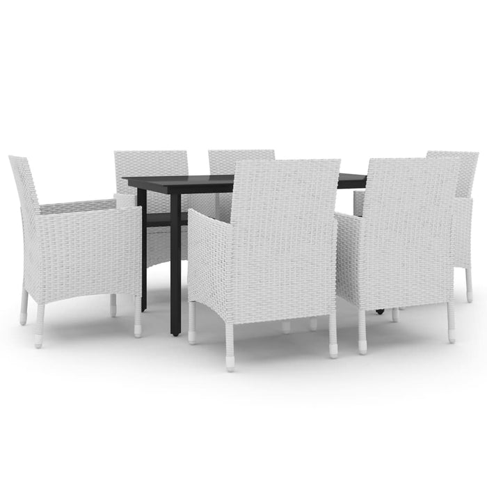 Set da Pranzo da Giardino 7 pz e Cuscini in Polyrattan e Vetrocod mxl 93454