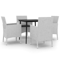 Set da Pranzo per Giardino 5 pz con Cuscini Polyrattan e Vetro 3099746