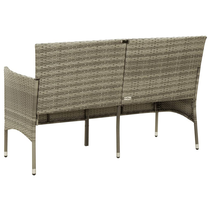 Divano da Giardino a 3 Posti con Cuscino in Polyrattan Grigio 318493