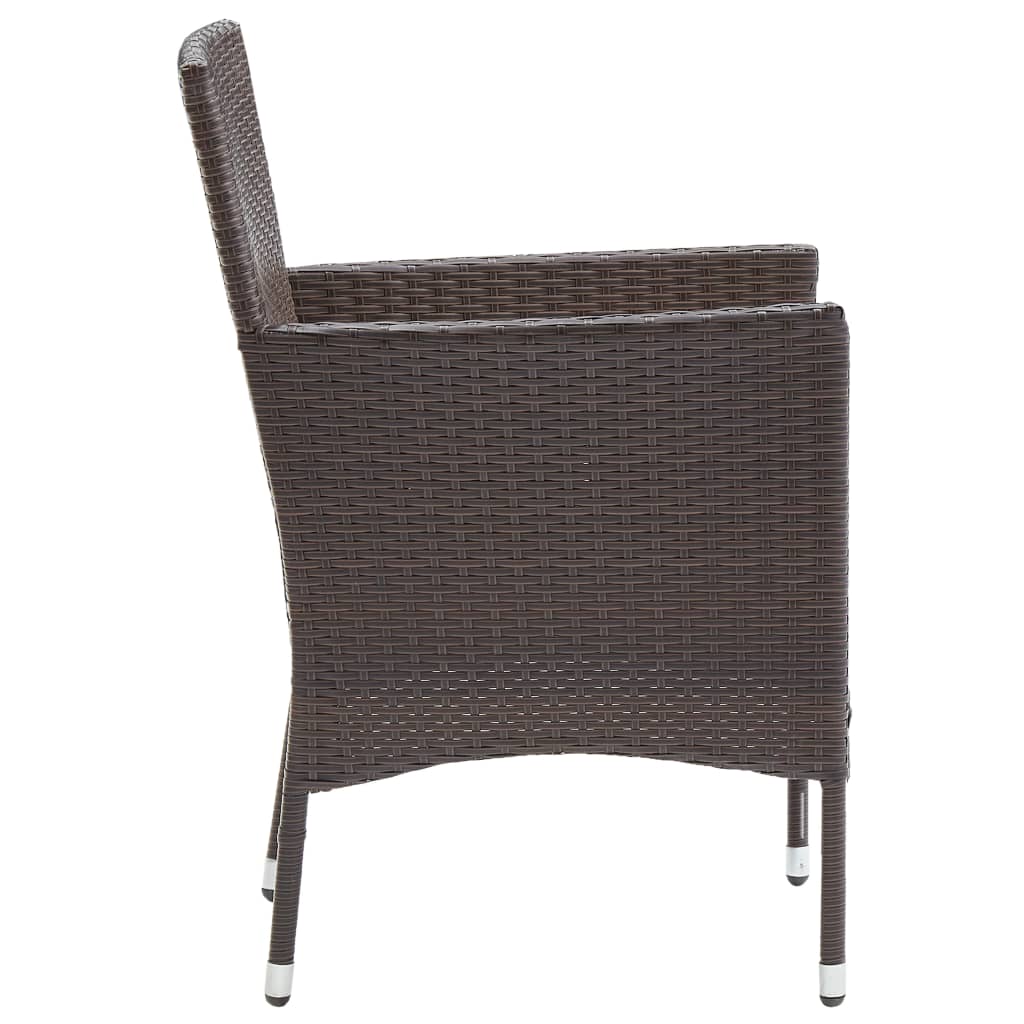 Sedie da Pranzo per Giardino 2 pz in Polyrattan Marrone 318496