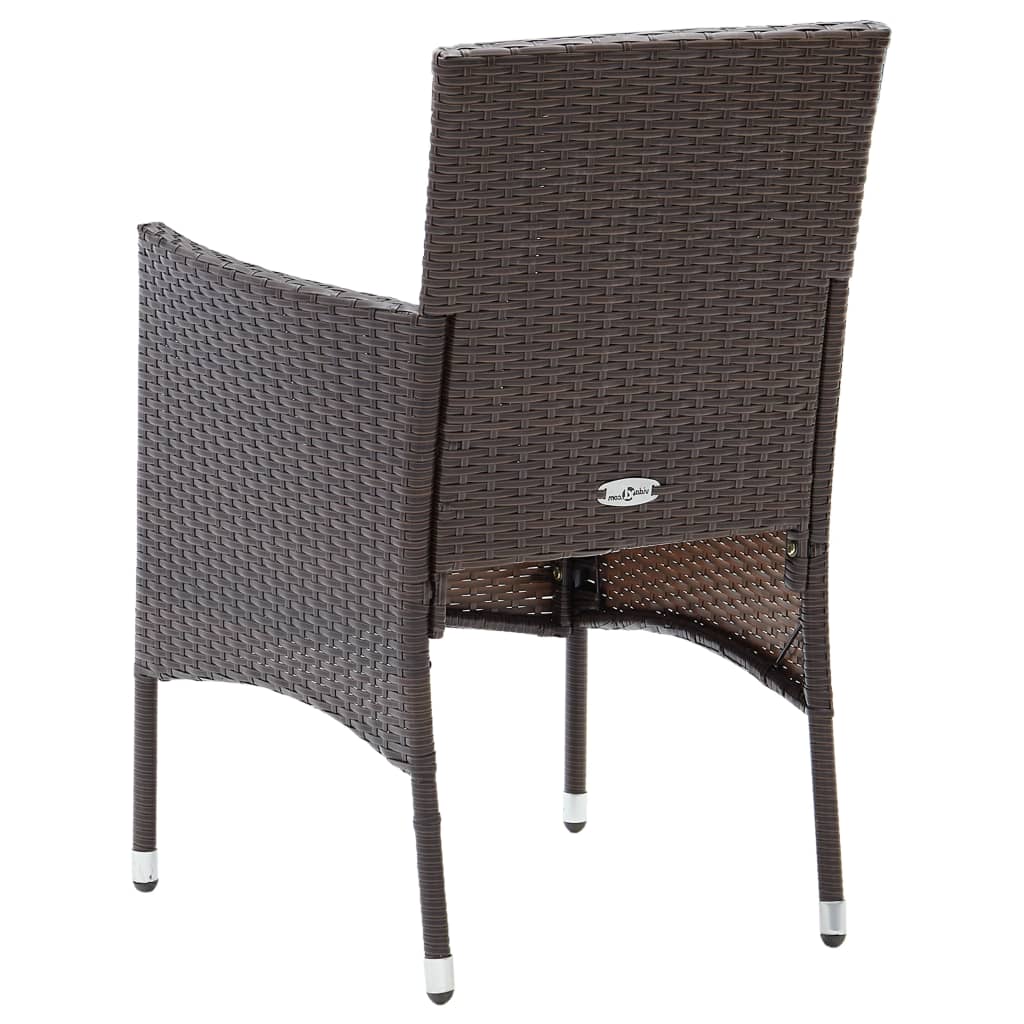 Sedie da Pranzo per Giardino 2 pz in Polyrattan Marrone 318496