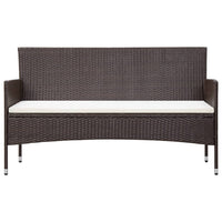 Divano da Giardino a 3 Posti con Cuscini in Polyrattan Marrone 318499