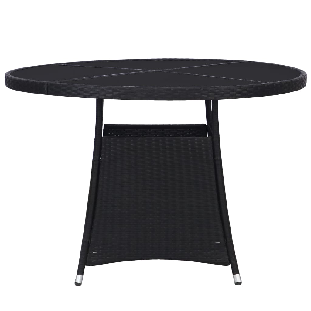 Tavolo da Giardino Nero Ø110x74 cm in Polyrattan 318711