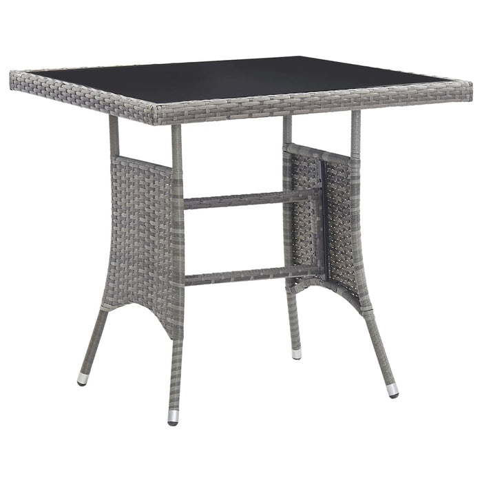 Tavolo da Giardino Grigio 80x80x74 cm in Polyrattan 318715