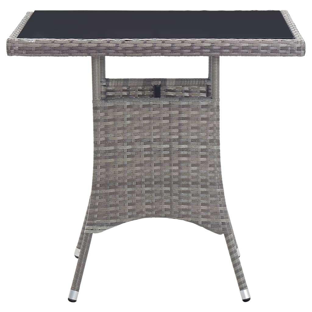 Tavolo da Giardino Grigio 80x80x74 cm in Polyrattan 318715