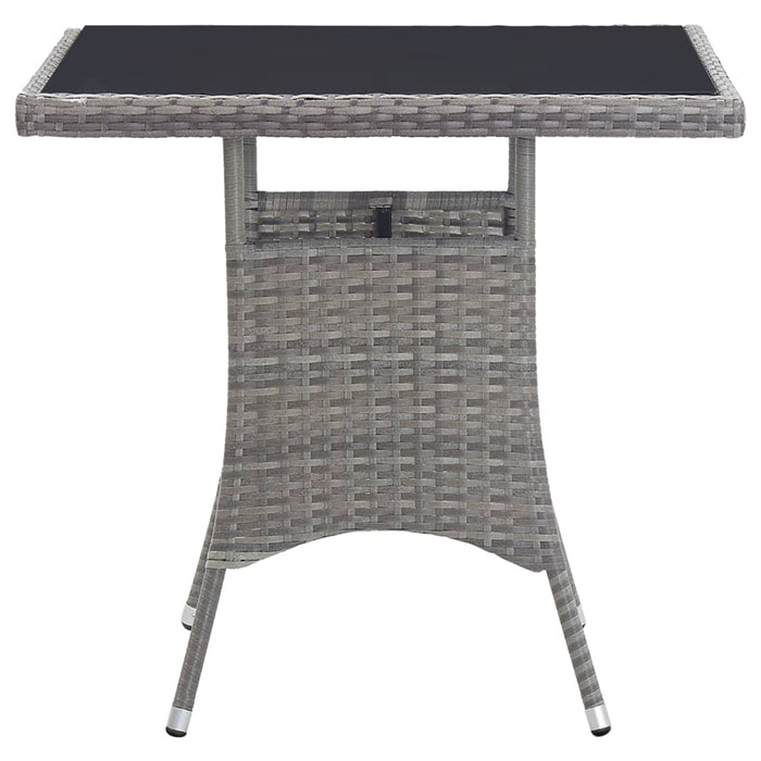 Tavolo da Giardino Grigio 80x80x74 cm in Polyrattan 318715