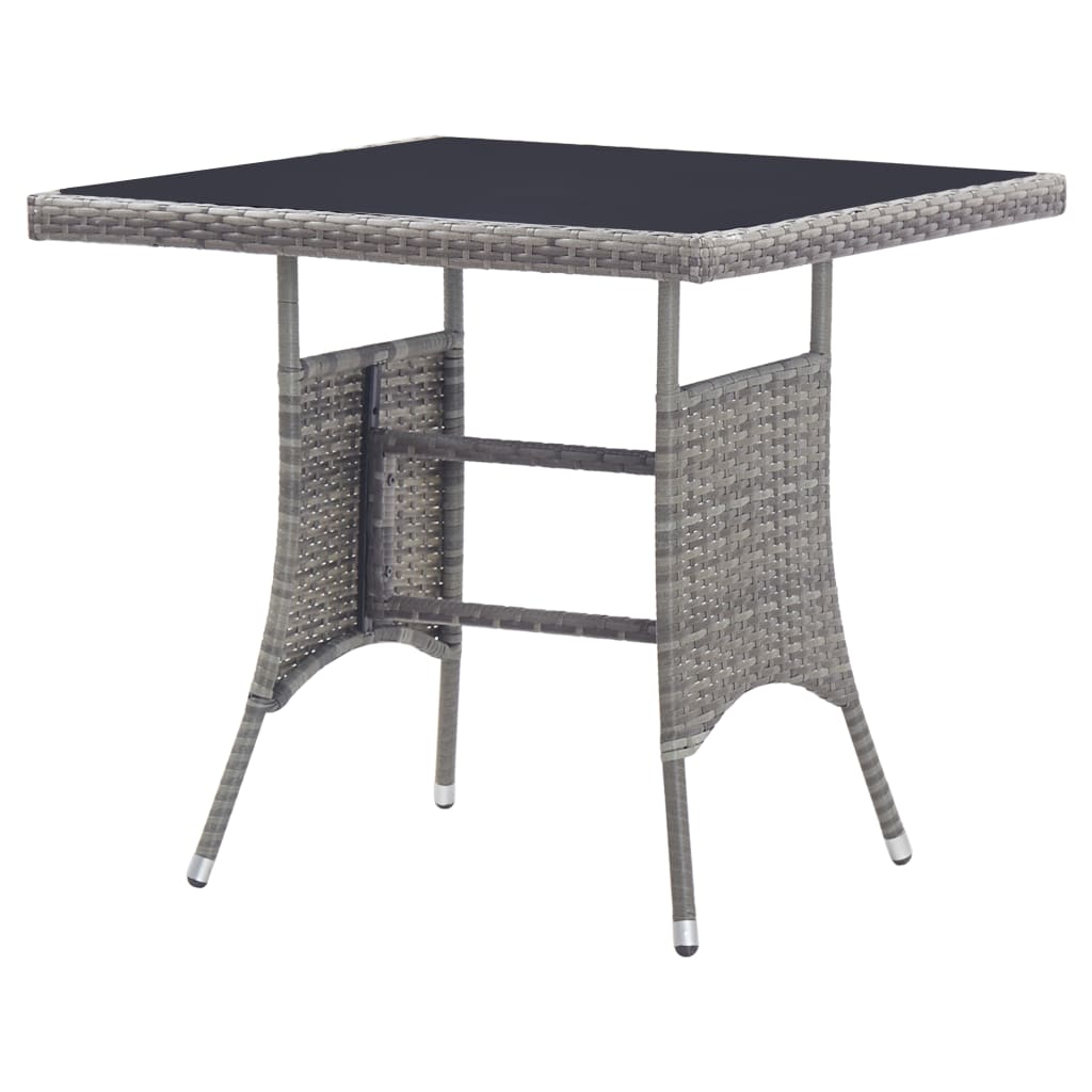 Tavolo da Giardino Grigio 80x80x74 cm in Polyrattan 318715