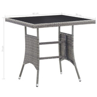 Tavolo da Giardino Grigio 80x80x74 cm in Polyrattan 318715