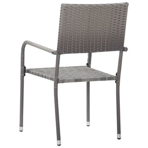 Sedie da Pranzo da Giardino 4pz Impilabili Grigie in Polyrattan 318721