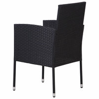 Sedie da Giardino con Cuscini Bianco Crema 4pz Nere Polyrattan 318727