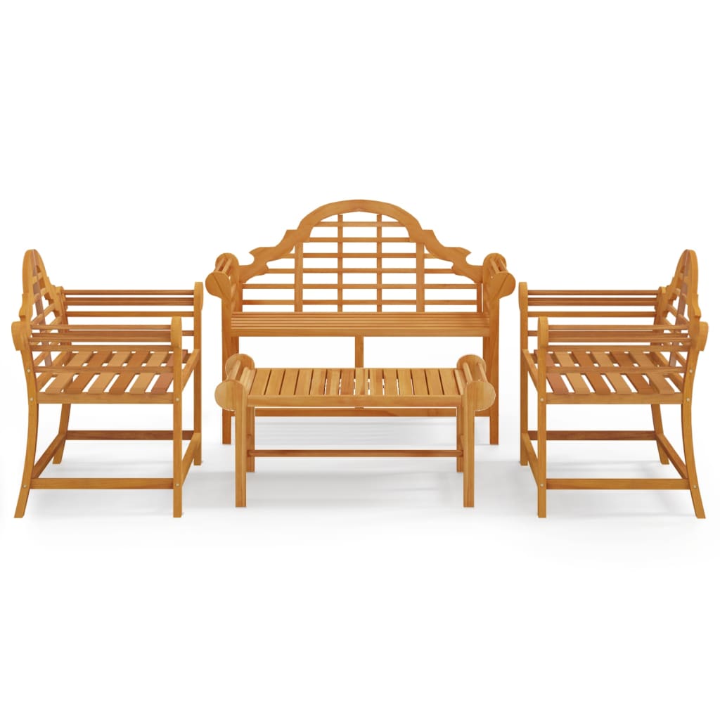 Set Salotto per Giardino 4pz Legno Massello di Teak 3100779