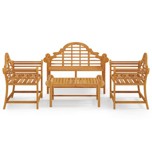 Set Salotto per Giardino 4pz Legno Massello di Teak 3100779