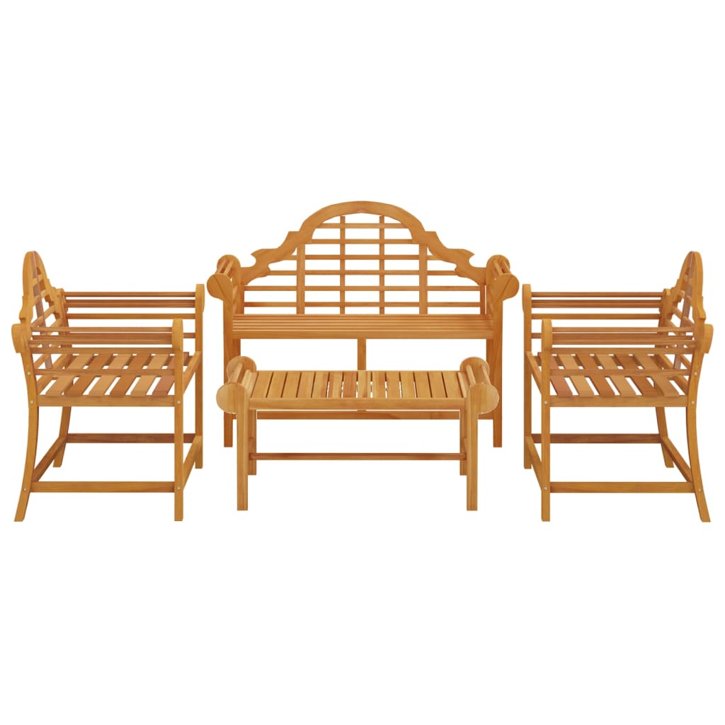 Set Salotto per Giardino 4pz Legno Massello di Teak 3100779