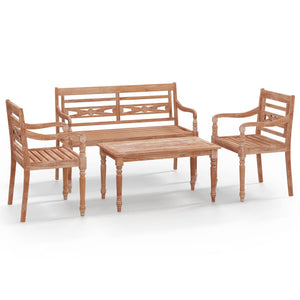 Set Salotto per Giardino 4pz Legno Massello di Teak 3100780