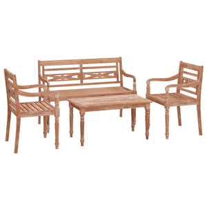 Set Salotto per Giardino 4pz Legno Massello di Teak 3100780