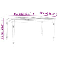 Set da Pranzo per Giardino 5 pz in Legno Massello di Teak 3100787