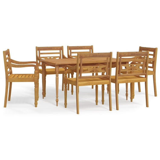 Set da Pranzo da Giardino 7 pz in Legno Massello di Teak 3100788