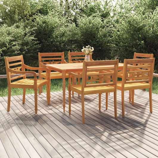 Set da Pranzo da Giardino 7 pz in Legno Massello di Teak 3100788