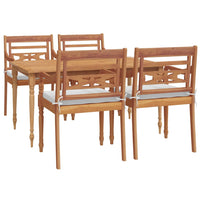 Set da Pranzo Giardino 5 pz con Cuscini Legno Massello di Teakcod mxl 73550