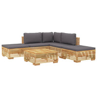 Set Divani da Giardino 6 pz con Cuscini Legno Massello di Teak 3100854