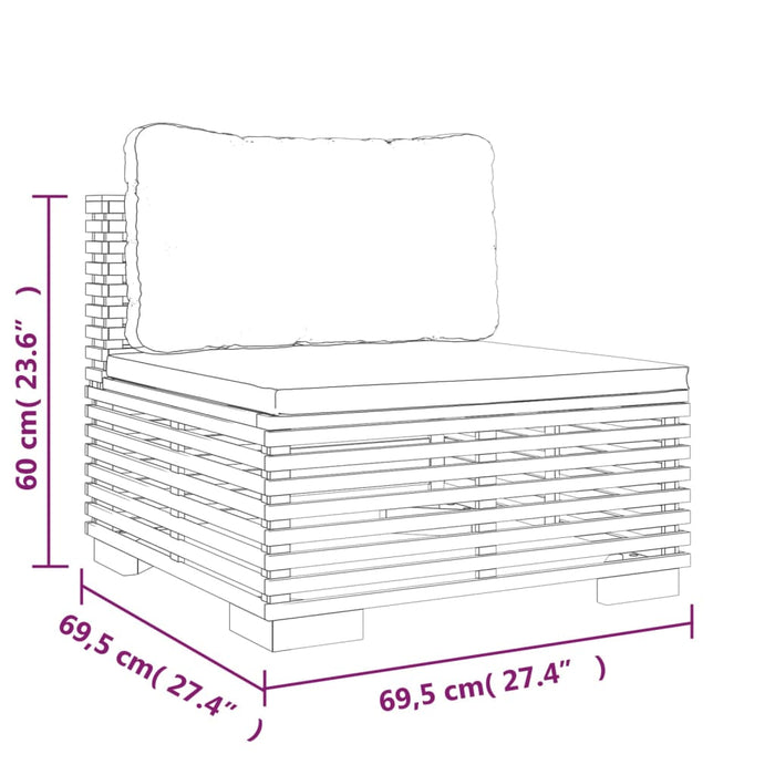 Set Divani da Giardino 6 pz con Cuscini Legno Massello di Teak 3100854