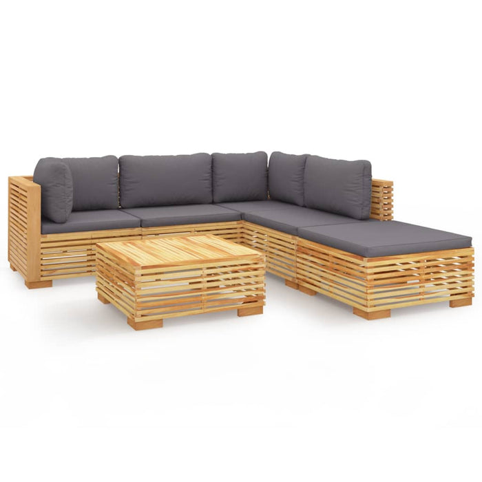 Set Divani da Giardino 6 pz con Cuscini Legno Massello di Teak 3100860