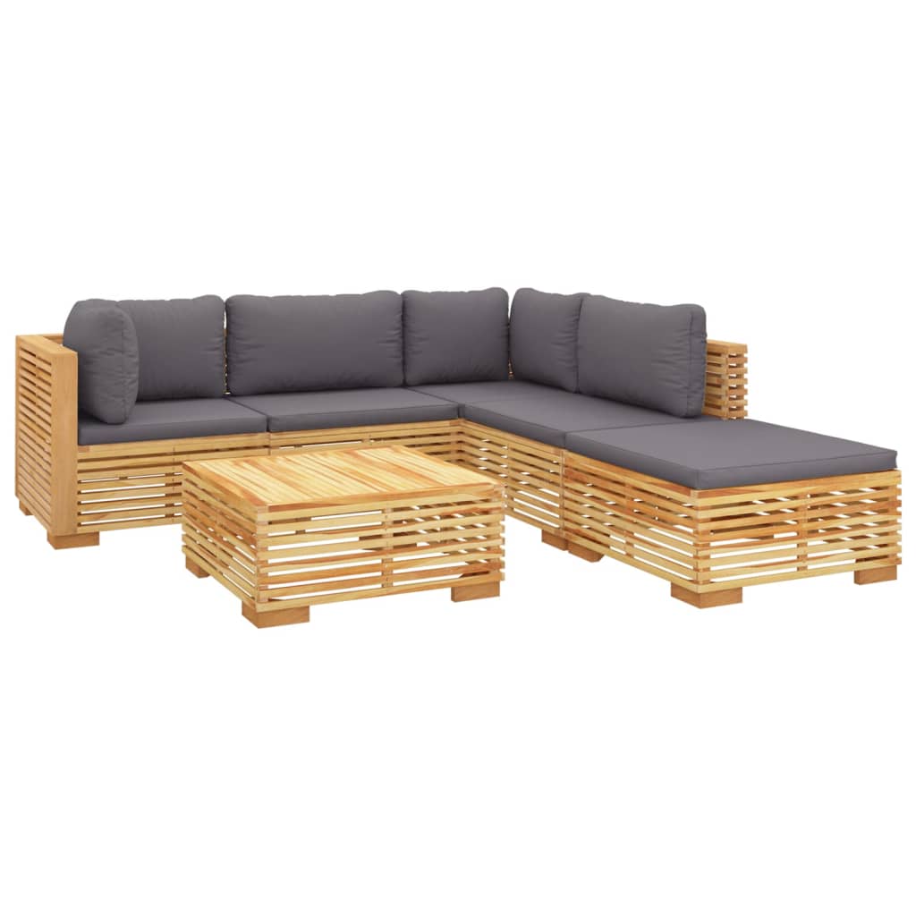 Set Divani da Giardino 6 pz con Cuscini Legno Massello di Teak 3100860