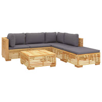 Set Divani da Giardino 6 pz con Cuscini Legno Massello di Teak 3100860