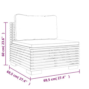 Set Divani da Giardino 6 pz con Cuscini Legno Massello di Teak 3100860