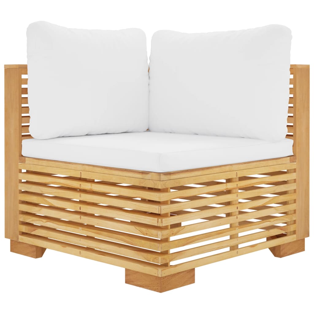 Divani Angolari da Giardino con Cuscini 2pz Legno Massello Teak 3100863