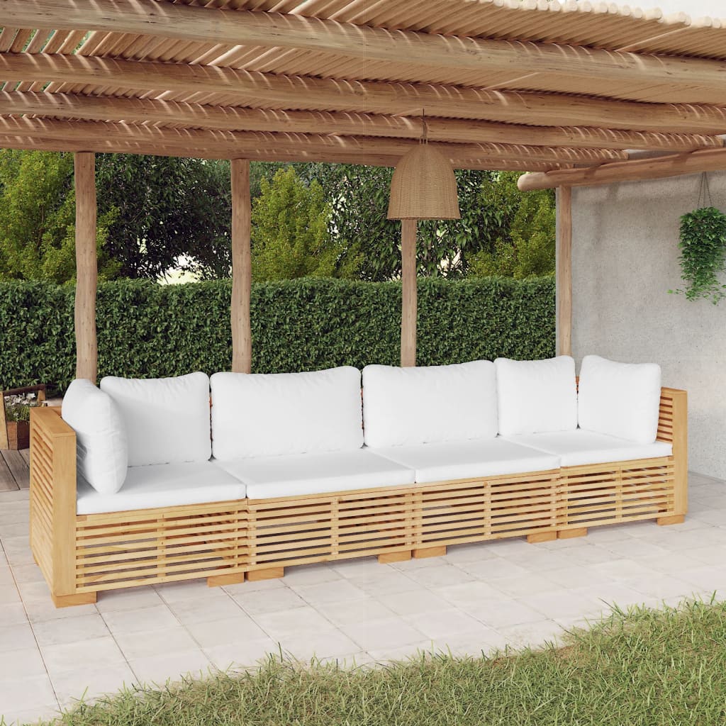 Set Divani da Giardino 4 pz con Cuscini Legno Massello di Teak 3100867