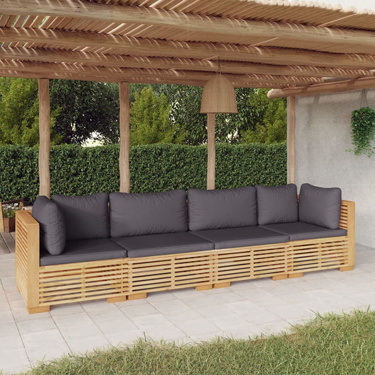 Set Divani da Giardino 4 pz con Cuscini Legno Massello di Teakcod mxl 121479