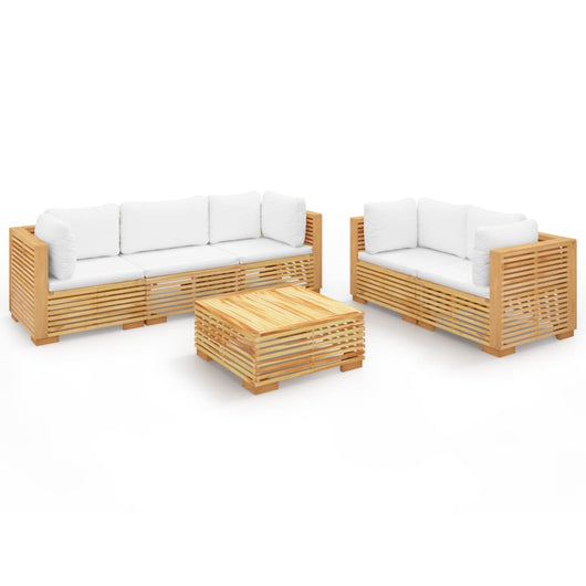 Set Divani da Giardino 6 pz con Cuscini Legno Massello di Teakcod mxl 73564