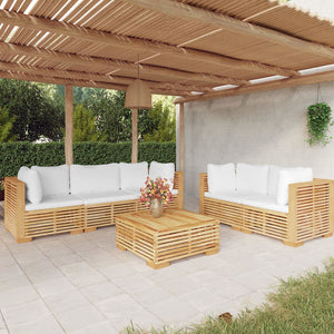 Set Divani da Giardino 6 pz con Cuscini Legno Massello di Teakcod mxl 73564