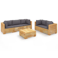 Set Divani da Giardino 6 pz con Cuscini Legno Massello di Teak 3100872