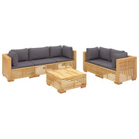 Set Divani da Giardino 6 pz con Cuscini Legno Massello di Teak 3100872