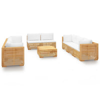 Set Divani da Giardino 9 pz con Cuscini Legno Massello di Teak 3100873