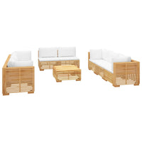 Set Divani da Giardino 9 pz con Cuscini Legno Massello di Teak 3100873