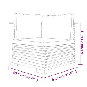 Set Divani da Giardino 9 pz con Cuscini Legno Massello di Teak 3100874