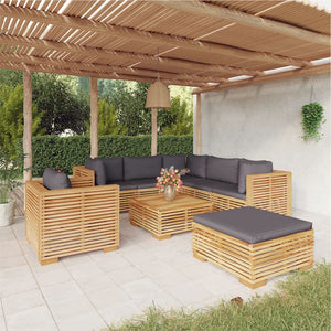 Set Divani da Giardino 8 pz con Cuscini Legno Massello di Teak 3100878