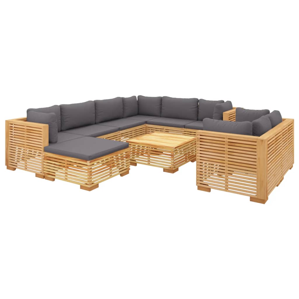 Set Divani da Giardino 10 pz con Cuscini Legno Massello di Teakcod mxl 121486