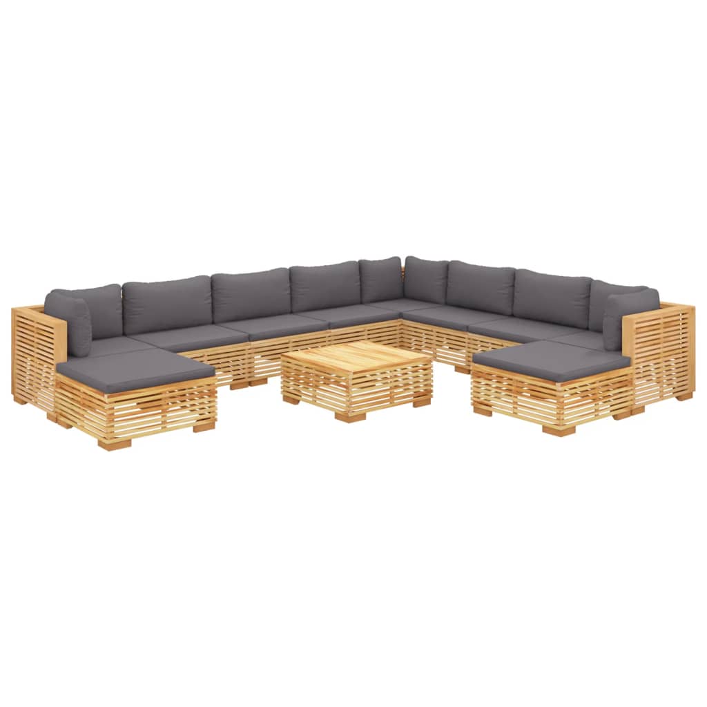 Set Divani da Giardino 11 pz con Cuscini Legno Massello di Teakcod mxl 73562