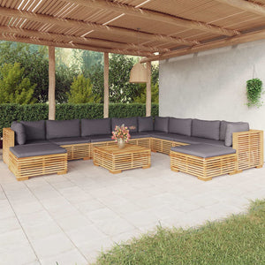 Set Divani da Giardino 11 pz con Cuscini Legno Massello di Teakcod mxl 73562