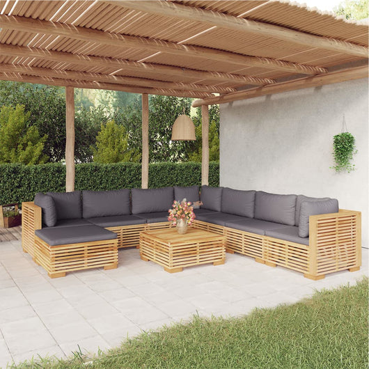 Set Divani da Giardino 9 pz con Cuscini Legno Massello di Teakcod mxl 73570