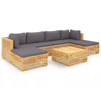 Set Divani da Giardino 7 pz con Cuscini Legno Massello di Teak 3100892