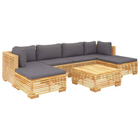 Set Divani da Giardino 7 pz con Cuscini Legno Massello di Teak 3100892