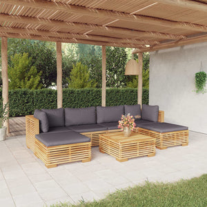 Set Divani da Giardino 7 pz con Cuscini Legno Massello di Teak 3100892