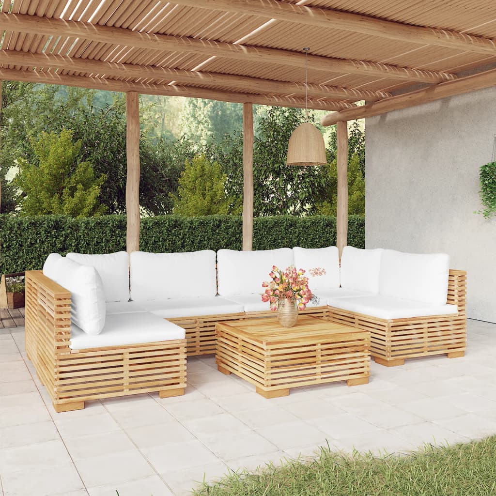 Set Divani da Giardino 7 pz con Cuscini Legno Massello di Teakcod mxl 97560