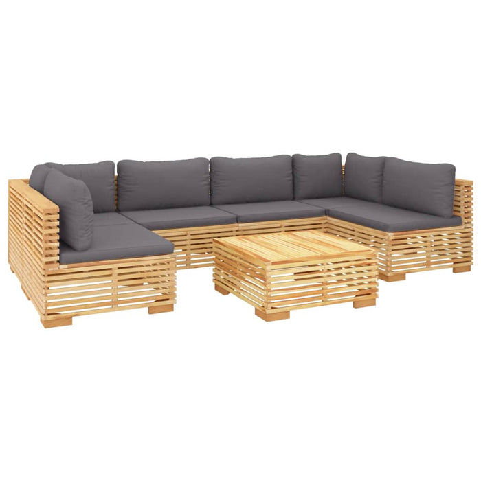 Set Divani da Giardino 7 pz con Cuscini Legno Massello di Teakcod mxl 121488