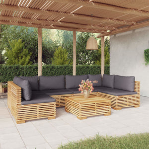 Set Divani da Giardino 7 pz con Cuscini Legno Massello di Teakcod mxl 121488